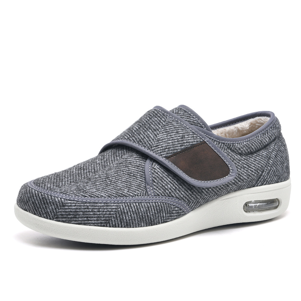 Wide Fit Walking Shoes Adjustable Strap Air Cushion Sole