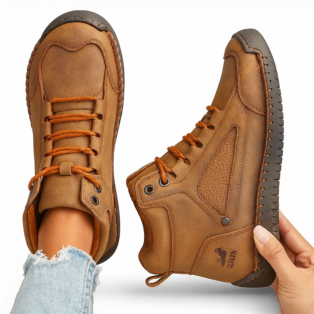 Lace Up Sneaker Boots Lightweight Support Grip Tread