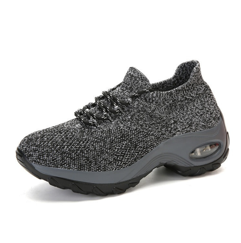 Cushion Heel Knit Trainers Flexible Grip Sole