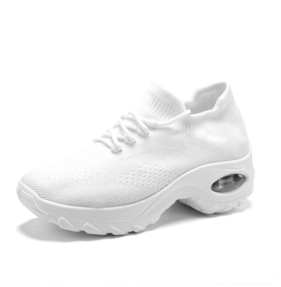 Cushion Heel Knit Trainers Flexible Grip Sole