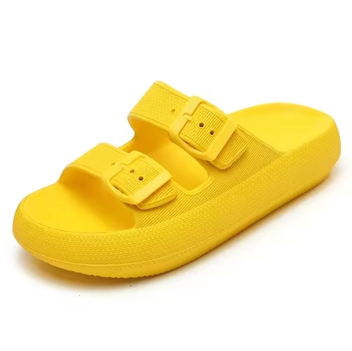 Double Buckle Foam Slides Soft Cushion Non Slip