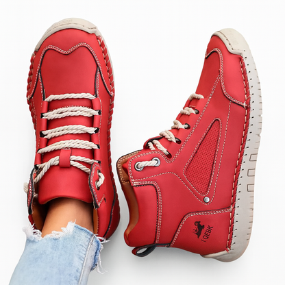 Lace Up Sneaker Boots Lightweight Support Grip Tread