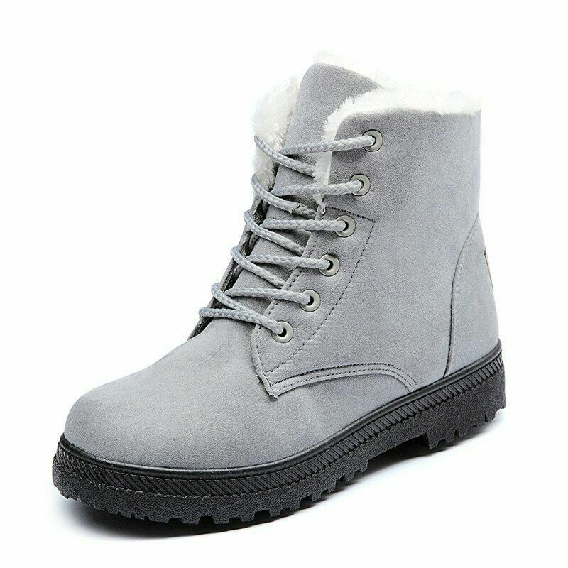 Insulated Winter Boots Warm Fur Lining Traction Sole